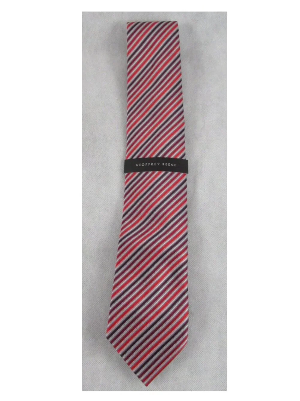 Geoffrey Beene 3'' Stripe Done Right Silk Blend Neck Tie, Red Multi, One Size